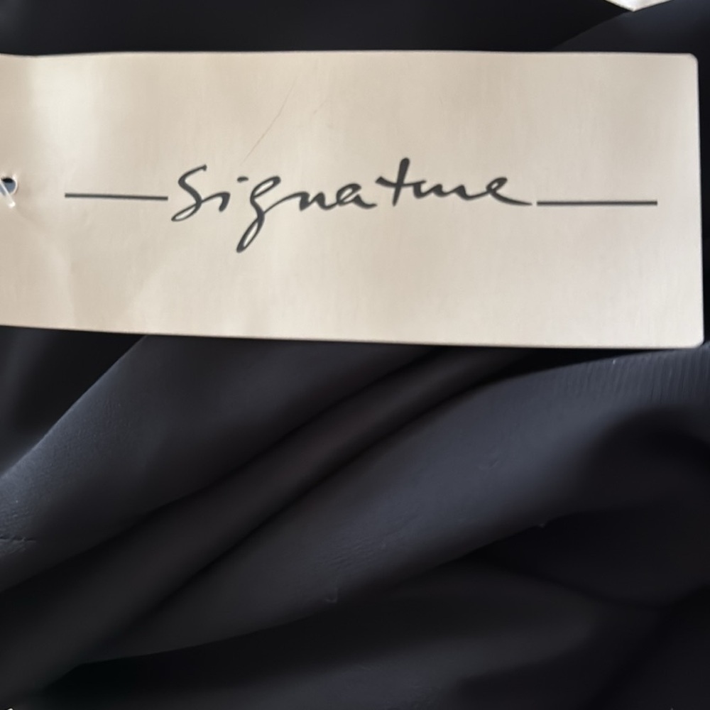 Signature black dressy/party pants satin elastic‎ waist sides wide leg sz 14 new - Picture 9 of 10